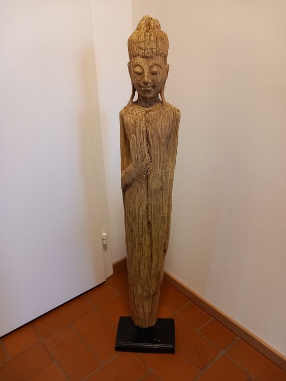 TEMPEL GOETTIN Grosse Holzskulptur 96 Cm Hoch Antik Kaufen Auf