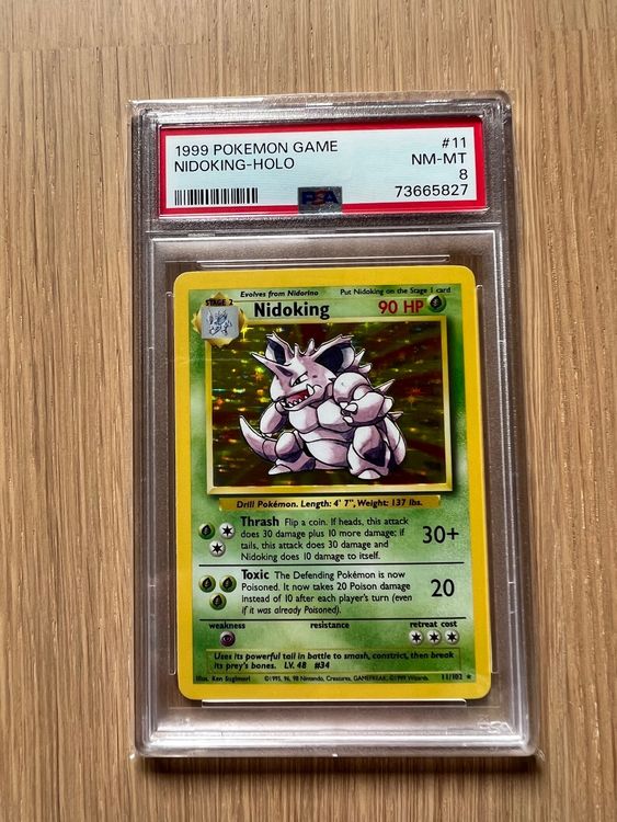 1x POKEMON NIDOKING HOLO 1999 BASE SET CARD PSA 8 RARE ENG Kaufen Auf