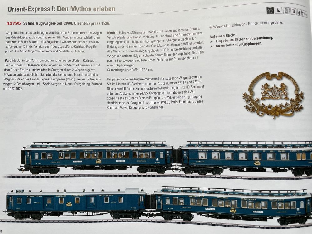 Märklin 42795 42796 CIWL Orient Express Personenwagen Set Kaufen