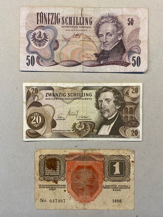 Banknoten Österreich Schilling und Krone Kaufen auf Ricardo