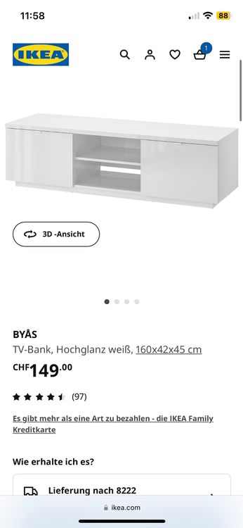 Tv Bank Sideboard Hochglanz Weiss Ikea Kaufen Auf Ricardo