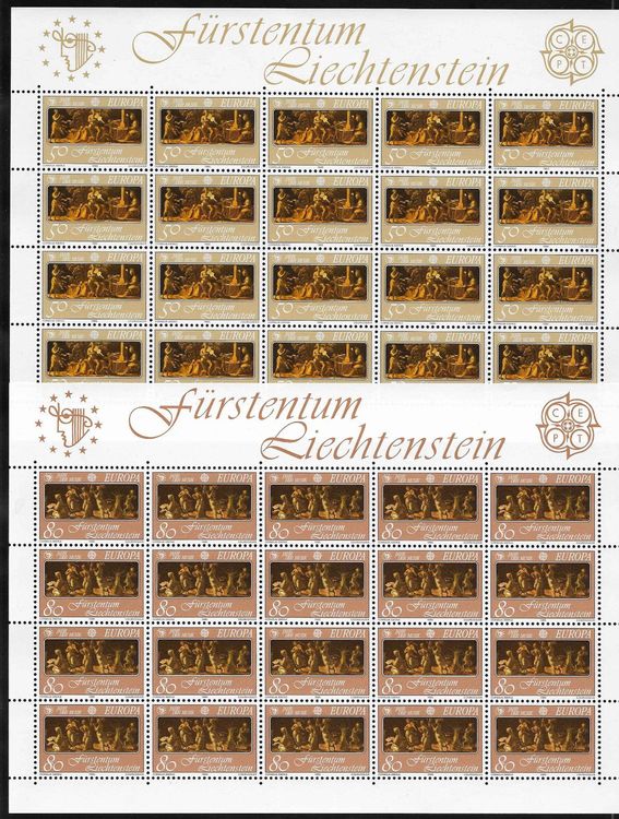 1985 Liechtenstein Europa Bogen Serie No 805 806 20 Kaufen Auf