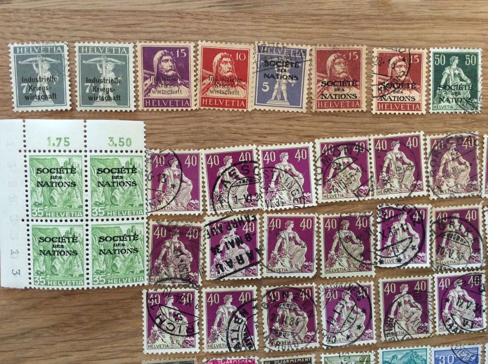 Alte Briefmarken Lot Sammlung Schweiz Sitzende Helvetia Kaufen Auf