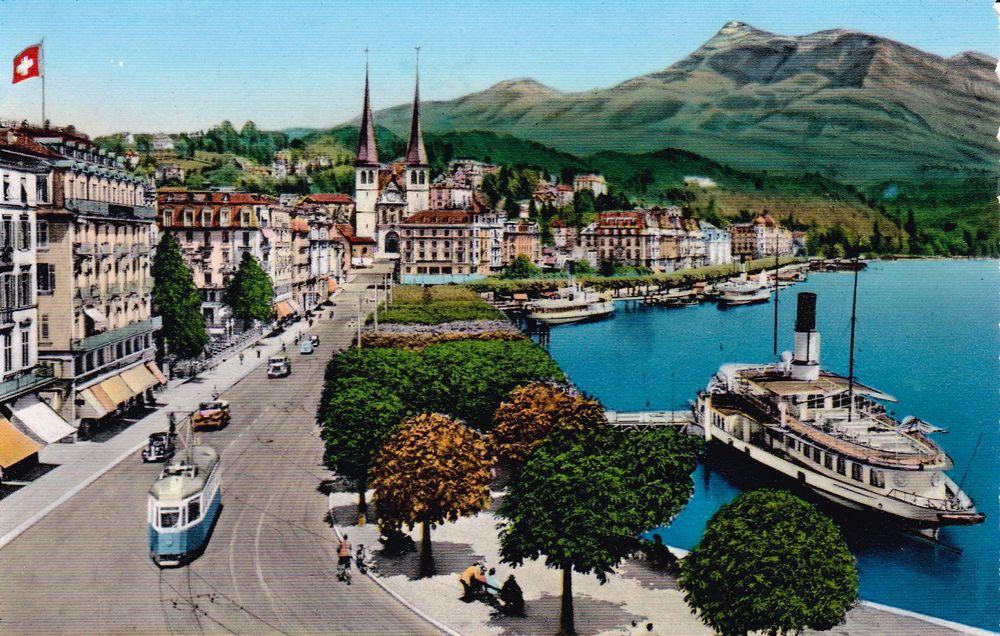 Vbl Tram Strassenbahn Luzern Schweizerhofquai Dampfschiff Kaufen Auf