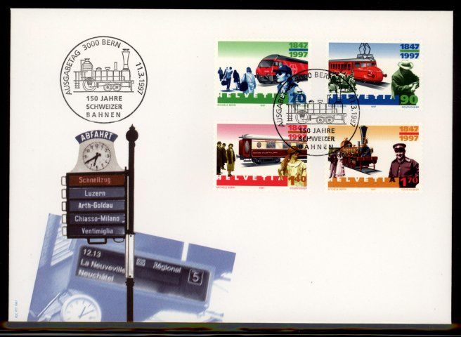 1997 FDC 150 Jahre Schweizer Bahnen Nr 909912 Kaufen Auf Ricardo