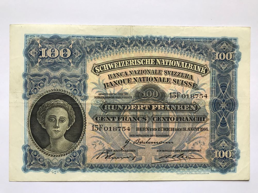 Alte Schweizer Banknote M Her Hodler Hundert Franken Kaufen Auf