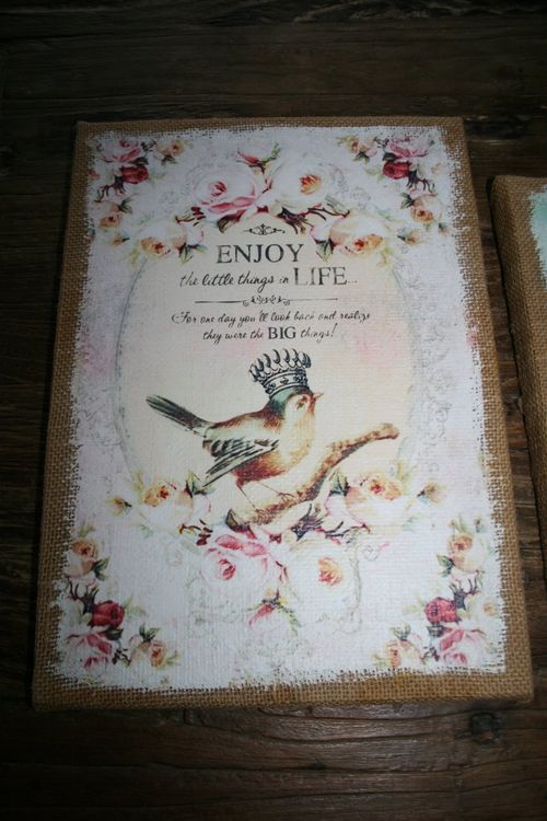 Wundersch Ne Vogel Bilder Auf Jute Shabby Chic Kaufen Auf Ricardo