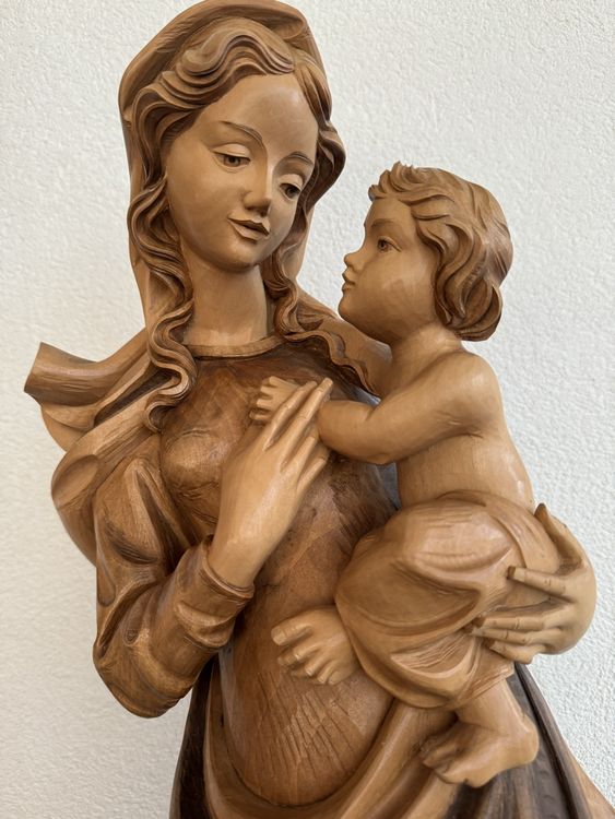 Maria Mit Kind Holz H Ca 75 Cm Madonna Geschnitzt Grodnertal Kaufen