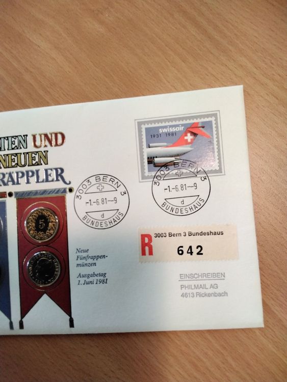 M Nzbrief Alte Und Neue F Nf Rappen Lettre Monnaie Kaufen