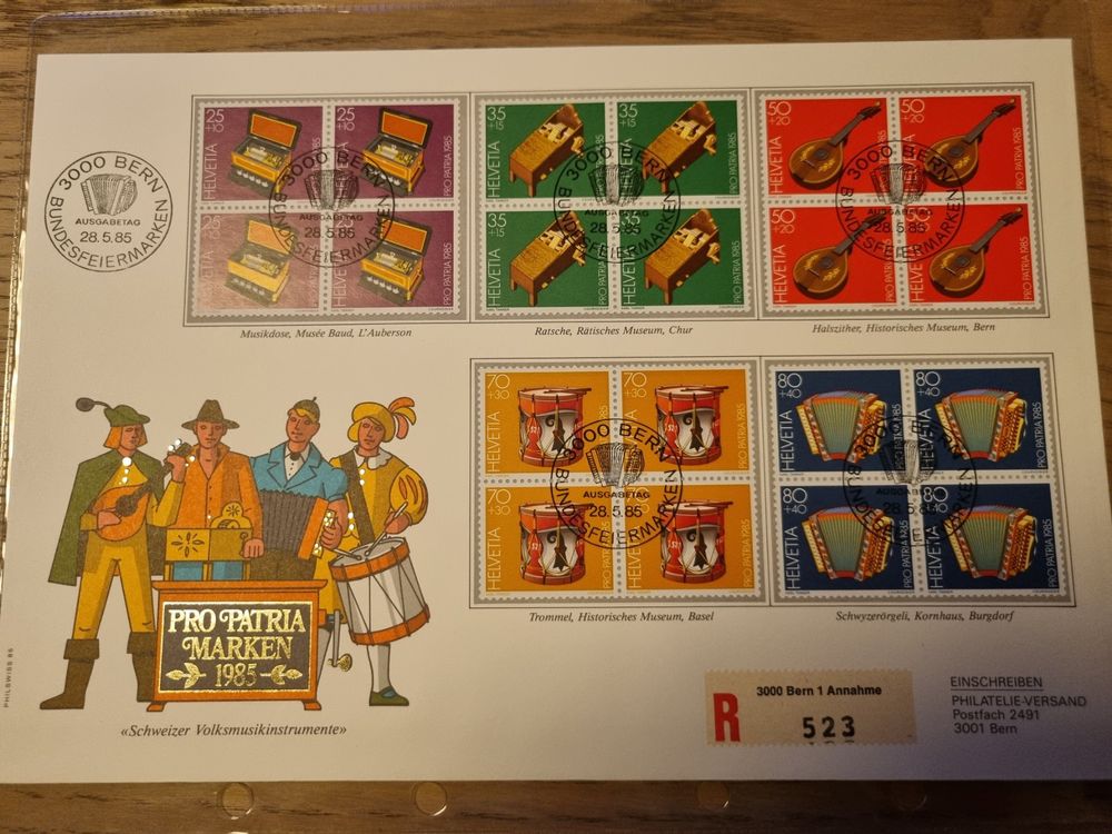 1985 FDC 4er Block Luxusbrief Pro Patria Kaufen Auf Ricardo