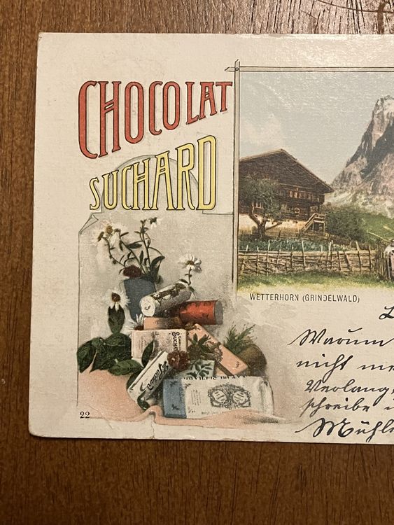 Chocolat Suchard Antike Bild Lithokarte Wetterhorn Kaufen Auf Ricardo