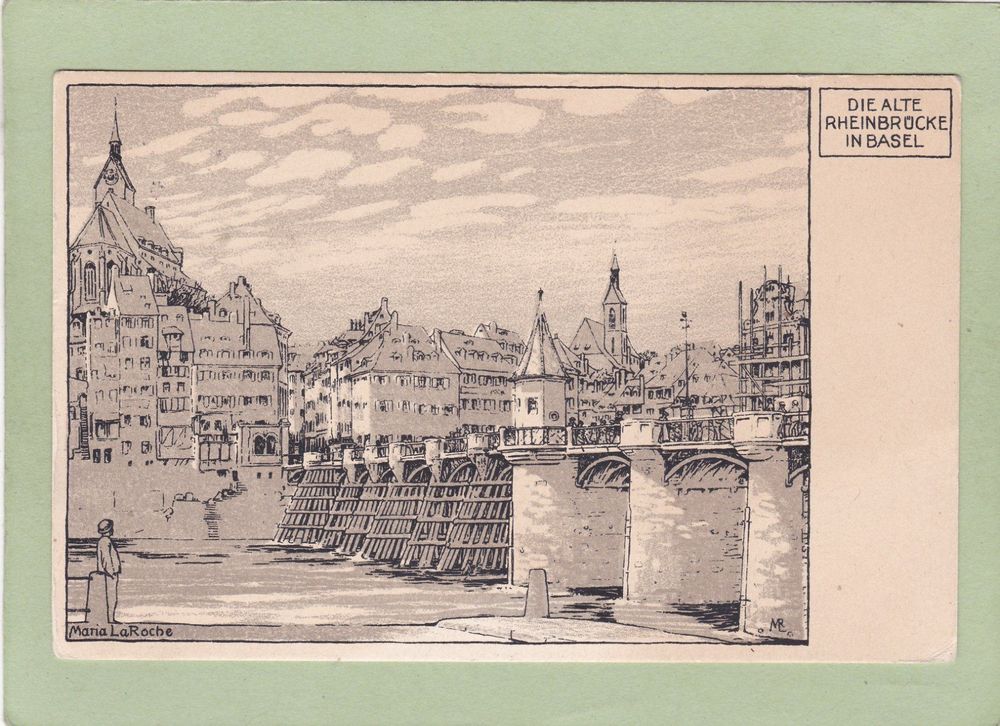 Alte Rheinbrücke in Basel 1916 Kaufen auf Ricardo