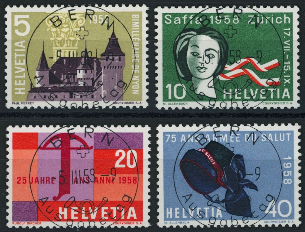 1958 Werbemarken Ersttag Voll Stempel ET Deutschdt Kaufen Auf