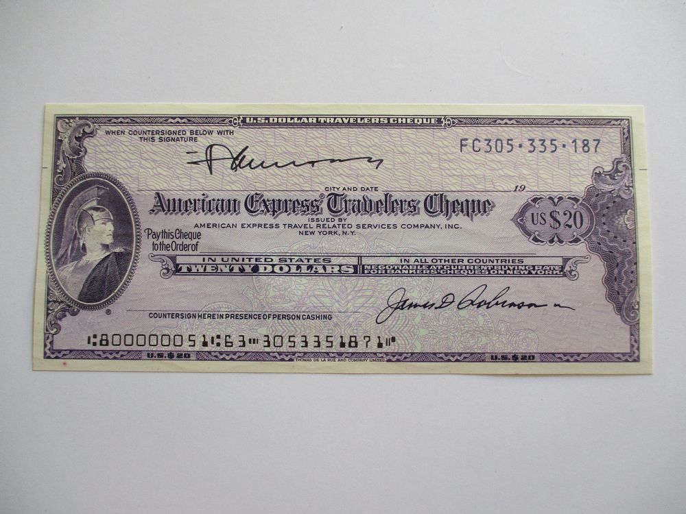 Ancien American Express Travelers Cheque Dollars Kaufen Auf Ricardo