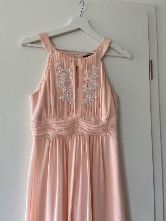 Abendkleid Maxikleid Brautjungfer Chiffon Nude Rose Rosa Kaufen Auf