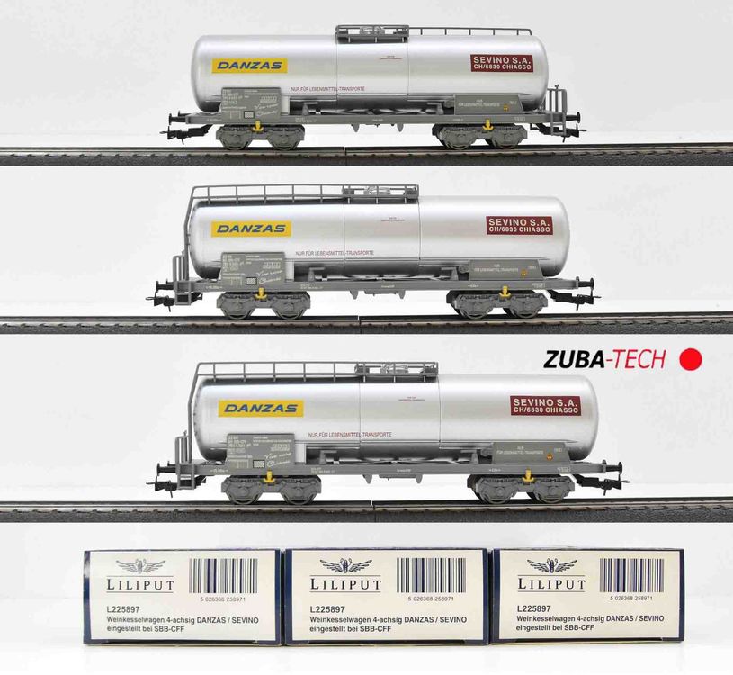 Liliput 3x Kesselwagen 4 Achsig Danzas SBB H0 GS Mit OVP Kaufen Auf