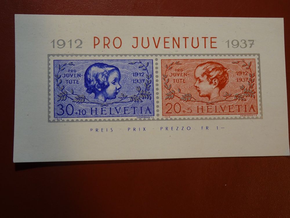 1937 BLOCK PRO JUVENTUTE POSTFRISCH Kaufen Auf Ricardo