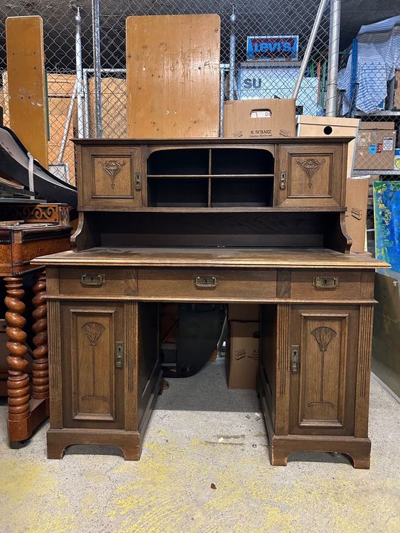 Pult Bureau Jugendstil Holz Eiche Schreibtisch Kaufen Auf Ricardo