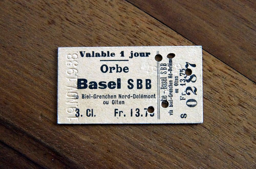 3 KL Billet Orbe Basel SBB 1938 Kaufen Auf Ricardo