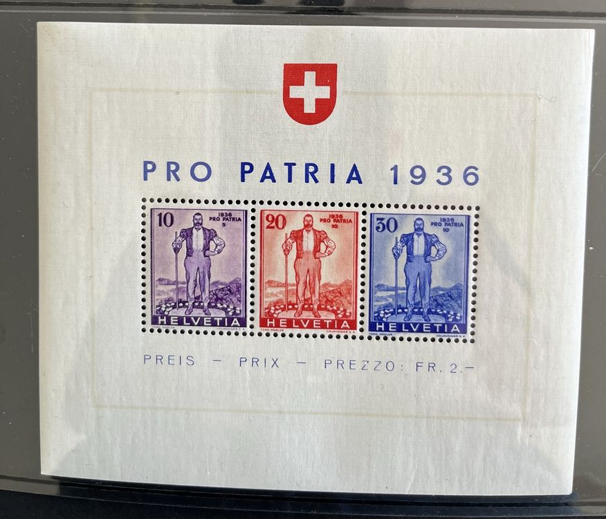 Pro Patria 1936 Block Kaufen Auf Ricardo