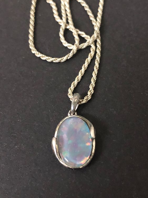 Silber Kette Mit Echten Opal Anh Nger Kaufen Auf Ricardo