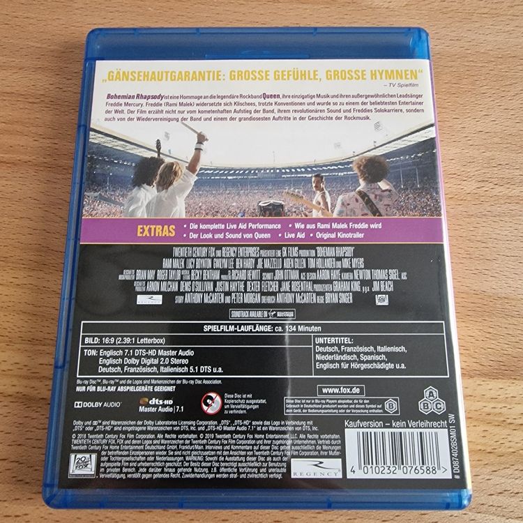 Bohemian Rhapsody Blu Ray Kaufen Auf Ricardo