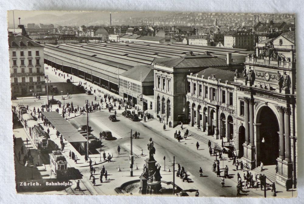 AK ZÜRICH Bahnhofplatz Bahnhof Tram belebt Kaufen auf Ricardo