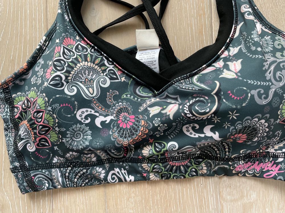Odd Molly Bikini Sport Bustier Top Gr 3 M grün rosa Gebraucht in