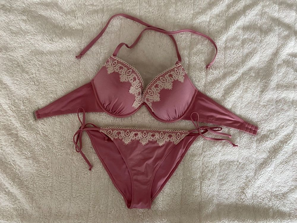 H M Bikini Set Rosa Mit Spitze Oberteil D Unterteil Kaufen Auf