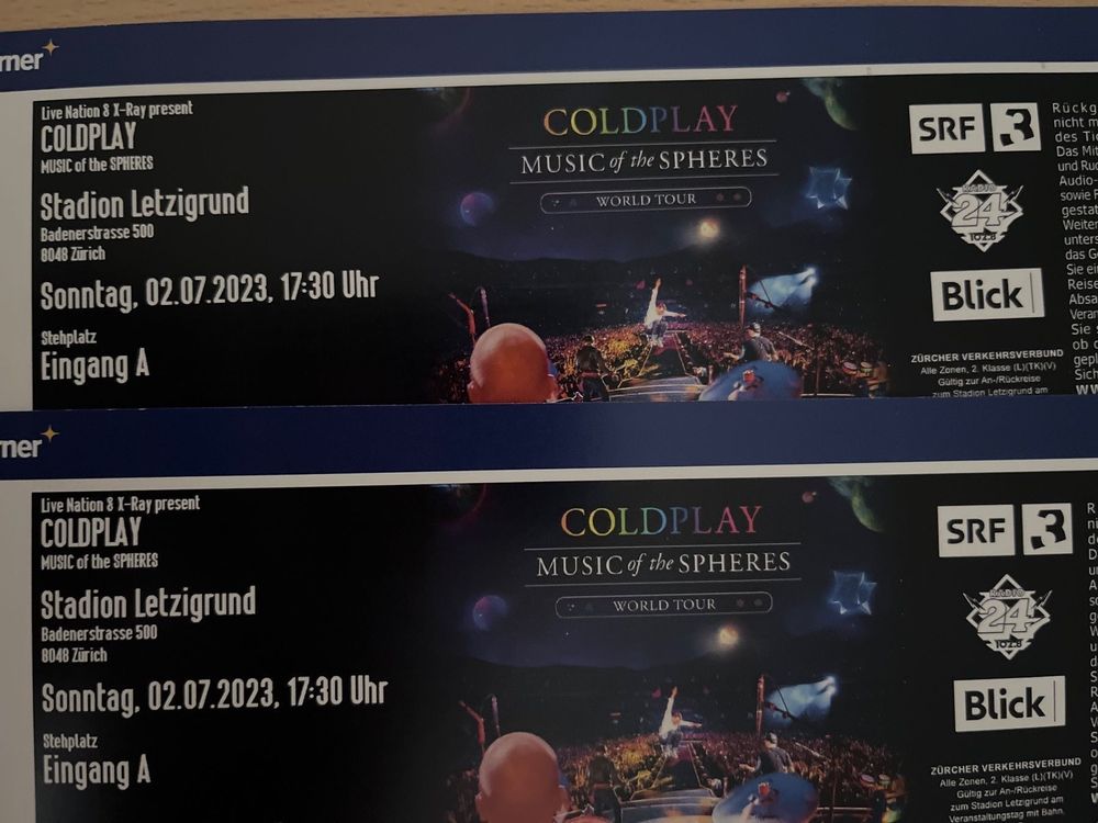 X Coldplay Stehpl Tze Tickets Kaufen Auf Ricardo