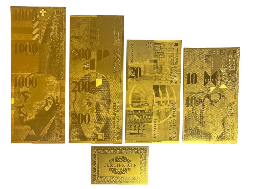 24 Karat Gold Schweizer Banknoten Kaufen Auf Ricardo