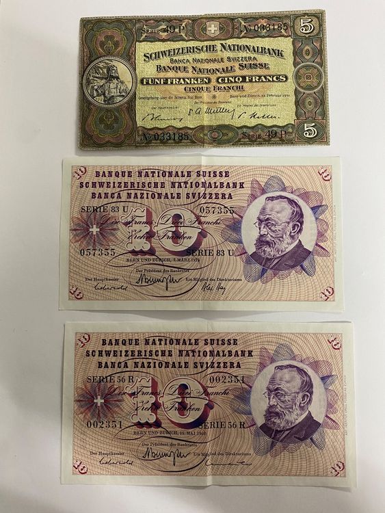 3 Stk Alte Banknoten CH 25 Srf Kaufen Auf Ricardo