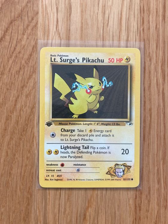 Lt Surges Pikachu St Edition Gym Hereos Kaufen Auf Ricardo