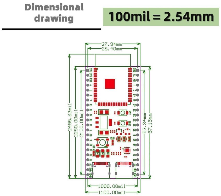 Esp S Development Board Devkitc Mb Flash Mb Psram Kaufen