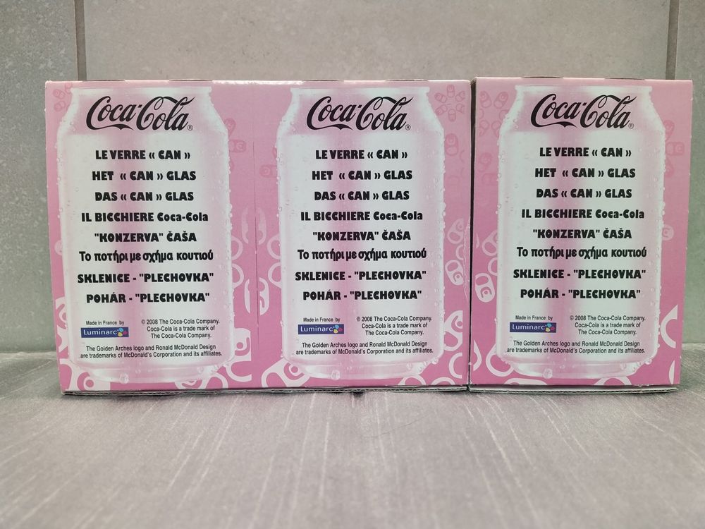 2008 McDonald s Coca Cola Can Glas Dose 3 Gläser in Pink Kaufen auf