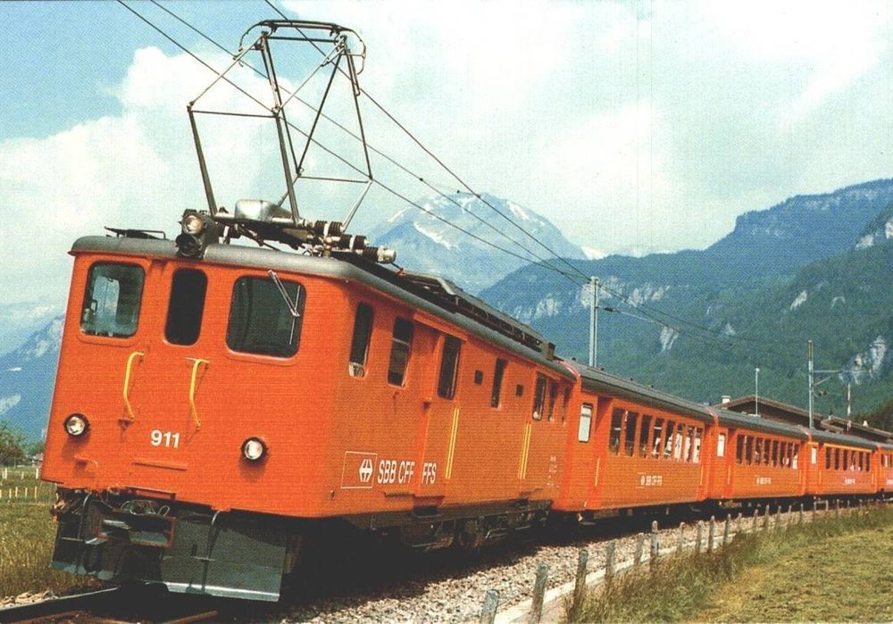 Brünig Bahn Zug mit Deh 4 6 bei Meiringen SBB Kaufen auf Ricardo