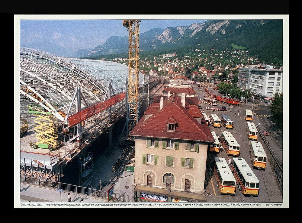 Chur Bahnhof Postautostation Neue Station Im Bau Foto A4 Kaufen Auf