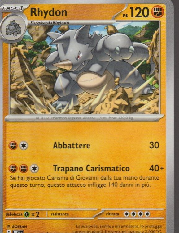 TCG POKEMON 151 MEW 112 165 RHYDON Italiano 2023 Kaufen Auf Ricardo