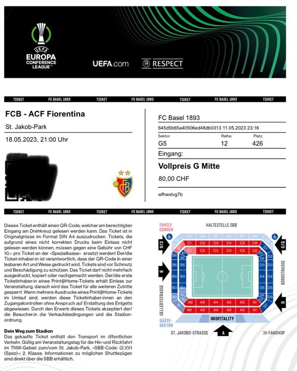 Fc Basel Fiorentina Ticket Sektor G Kaufen Auf Ricardo