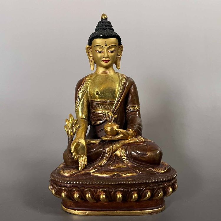 Medizin Buddha Figur Bronze Vergoldet Cm Tibet Nepal Kaufen Auf