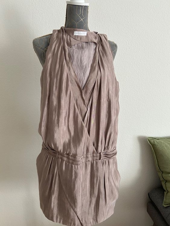NINA RICCI Seiden Kleid Nude Taupe Farbe Gr 36 Neu gemäss