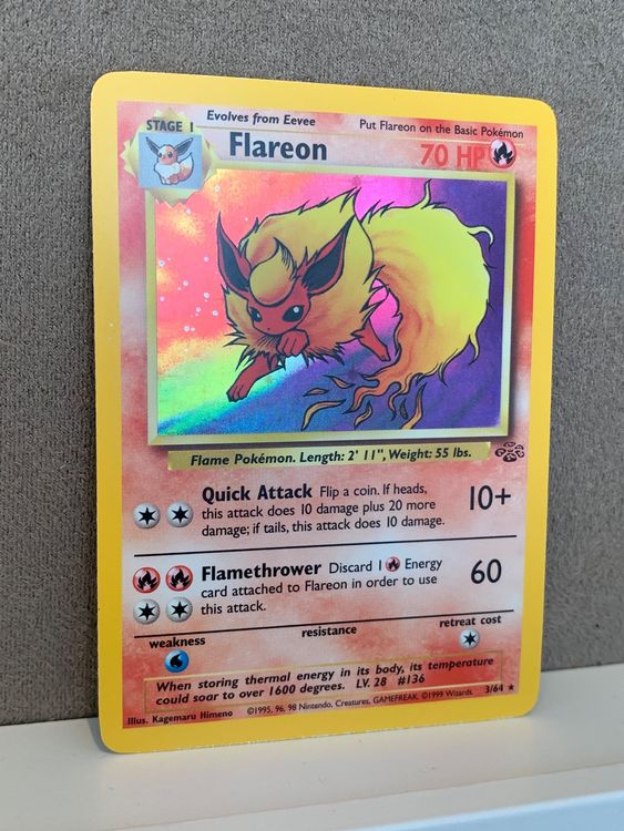 3 64 Flareon Flamara Holo ENG Pokemon Jungle Dschungel Kaufen Auf Ricardo