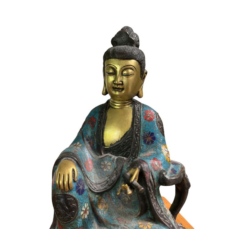 Bodhisattva Bronze Figur China Cloisonn Skulptur Vergoldet Kaufen