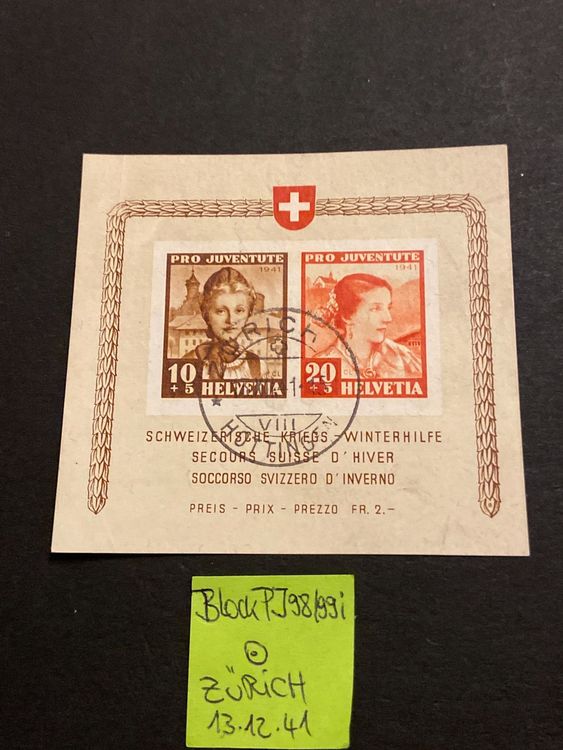 Block PJ 1941 Klaar Stempel Kaufen Auf Ricardo