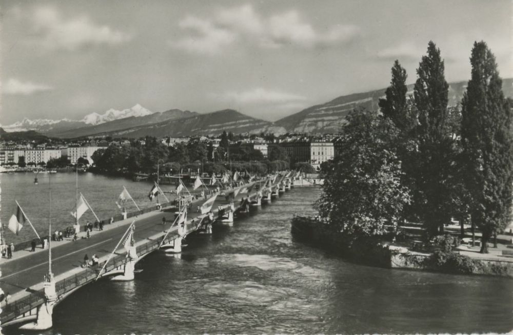 Genève Ile J J Rousseau et Pont du Mont Blanc 1951 Kaufen auf Ricardo