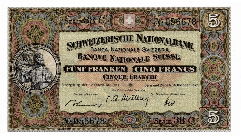 5 Franken 1947 BANKFRISCH Kaufen Auf Ricardo