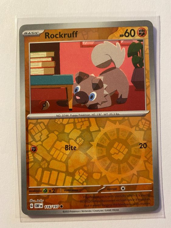 Pokemon Rockruff 116 197 Reverse Holo Obsidian Flames EN Kaufen Auf