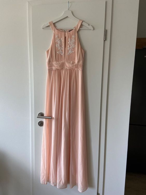 Abendkleid Maxikleid Brautjungfer Chiffon Nude Rose Rosa Kaufen Auf