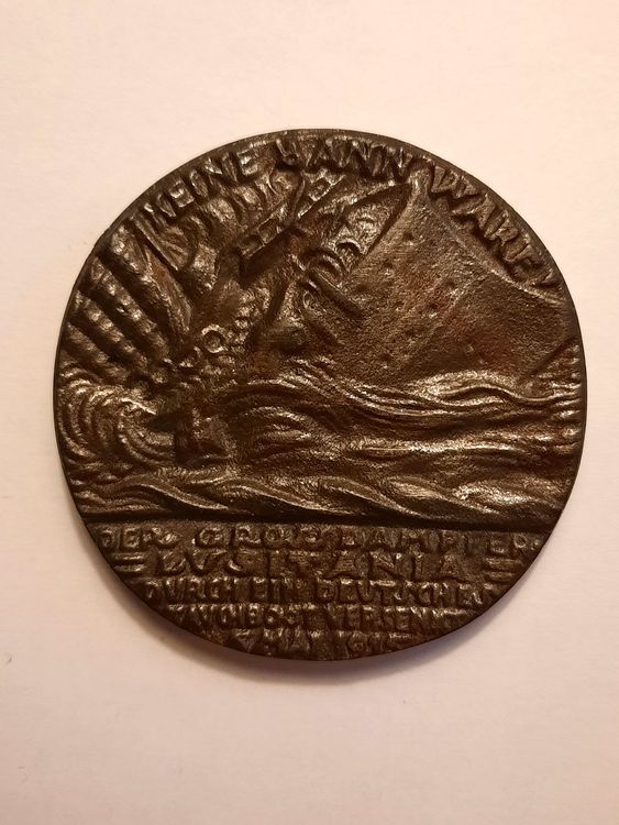 Lusitania Medaille Zur Erinnerung Karl Goetz 1915 Schiff Kaufen Auf