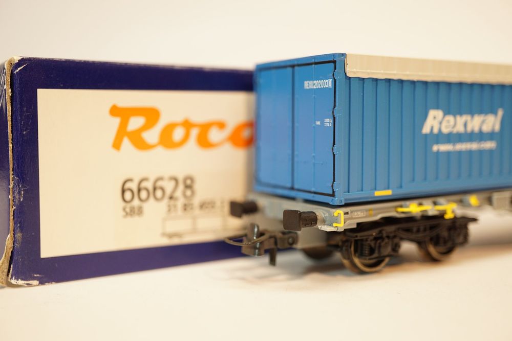 2ß Roco 46497 SBB Güterwagen Sgns Containertragwagen Rexwal Kaufen